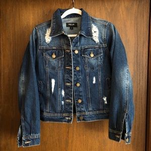 Distressed jean jacket